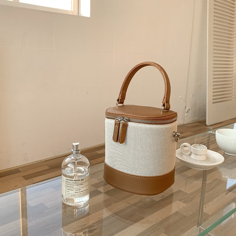 IELGY women's korean style stitching messenger bucket bag