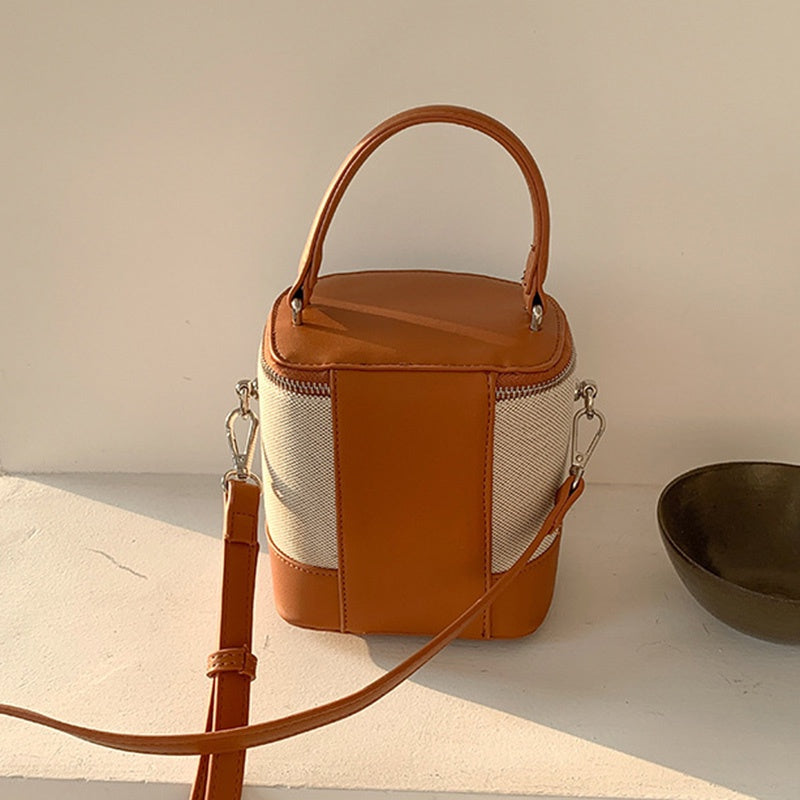 IELGY women's korean style stitching messenger bucket bag