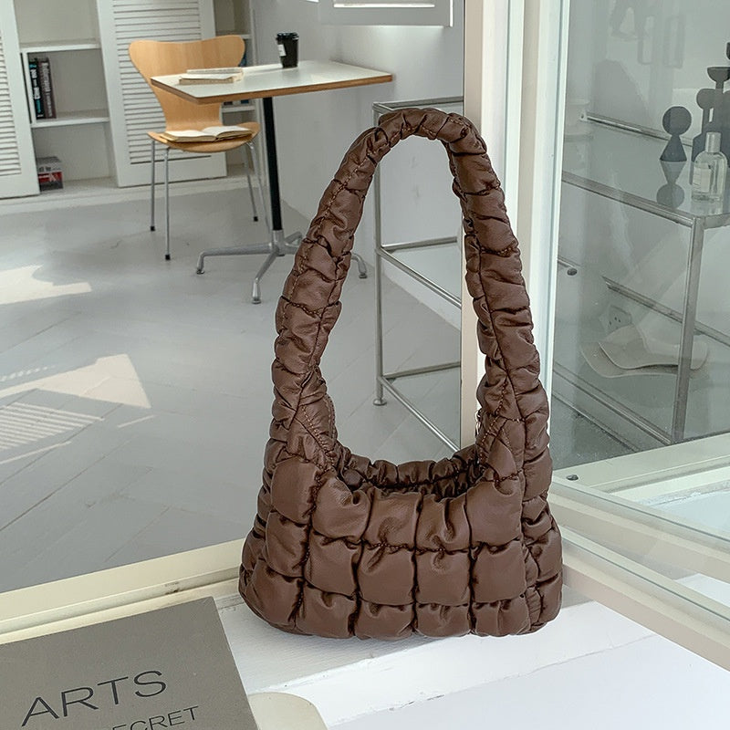 IELGY Shoulder bag women's all-match simple soft leather rhombus niche design