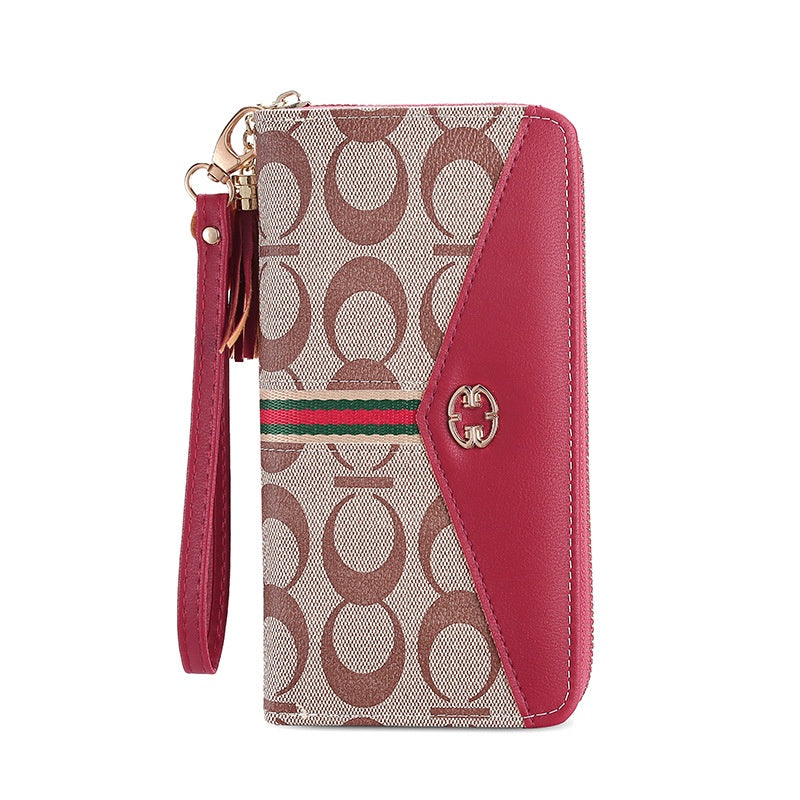 IELGY women's long double layer fashion print zipper wallet