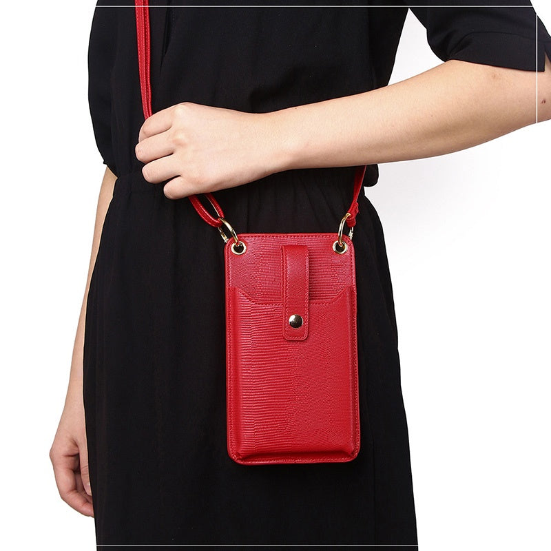 IELGY women's korean style simple diagonal big ring buckle mobile phone bag