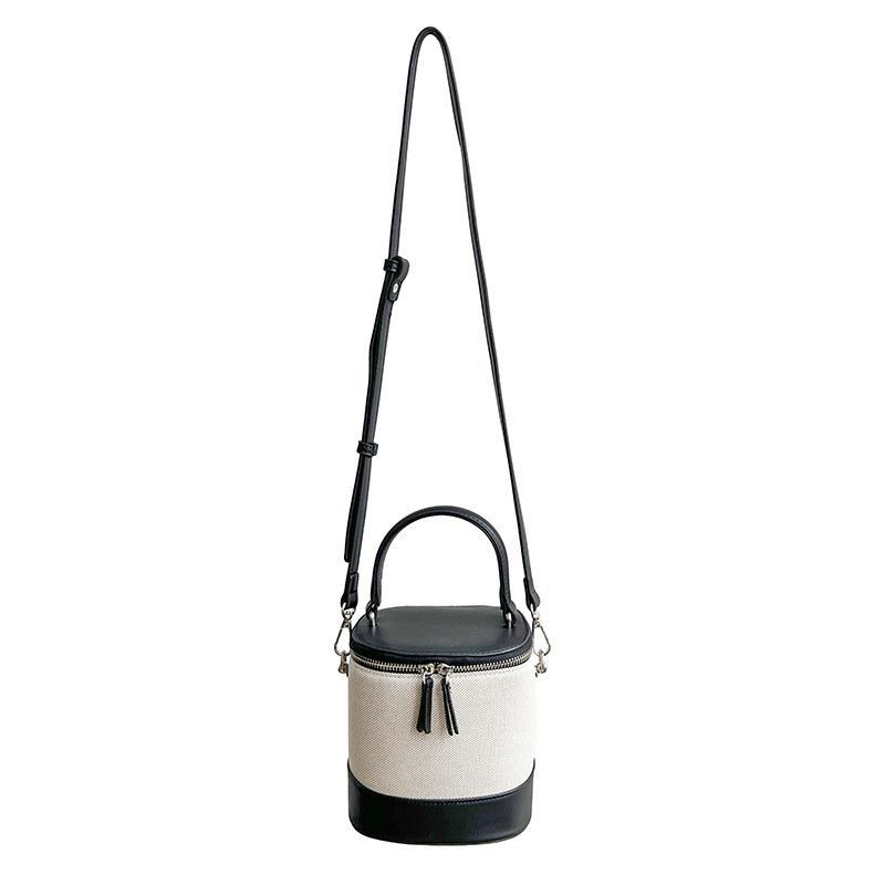 IELGY women's korean style stitching messenger bucket bag