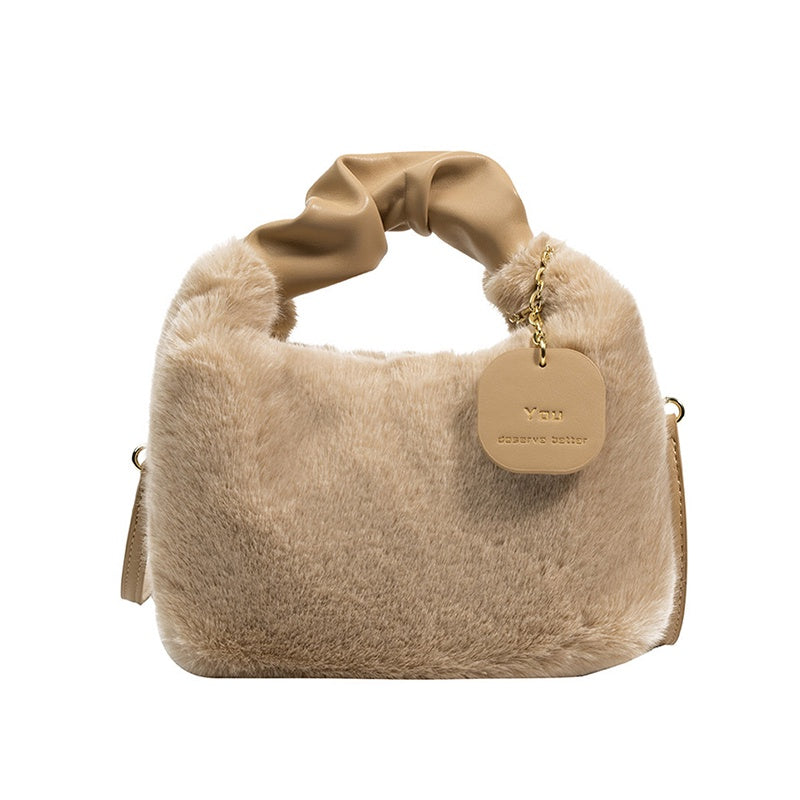 IELGY Korean style simple and comfortable plush messenger bag women