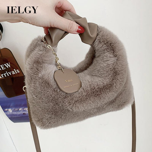 IELGY Korean style simple and comfortable plush messenger bag women