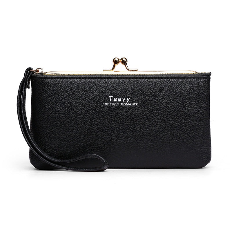 IELGYWomen's Retro Coin Purse Long Fashionable Temperament Soft Leather