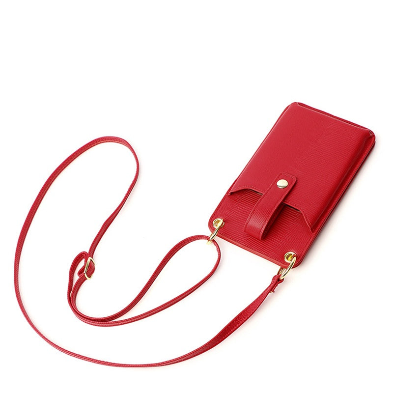 IELGY women's korean style simple diagonal big ring buckle mobile phone bag