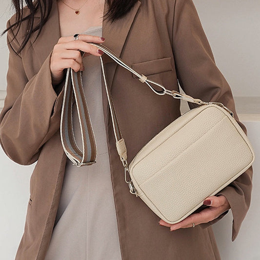 IELGY women's all-match korean style solid color pu messenger bag