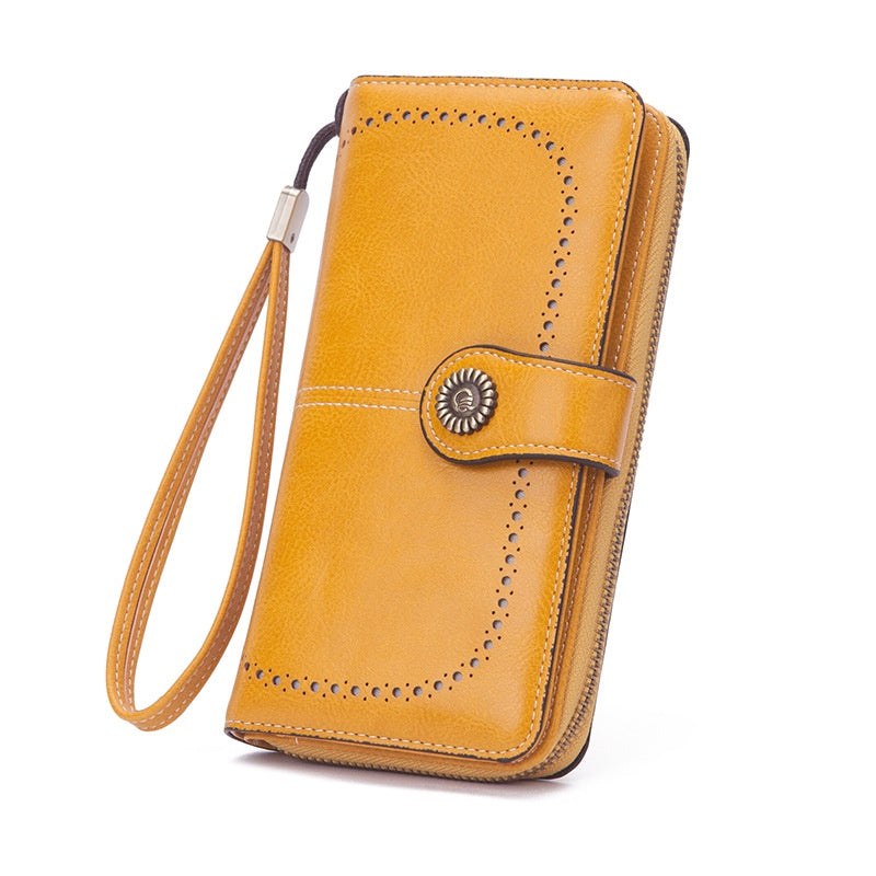 IELGY Women's Korean Style Long Wallet With Large Capacity Zipper Buckle