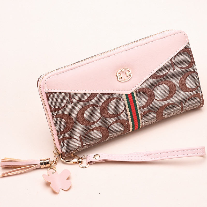 IELGY women's long double layer fashion print zipper wallet