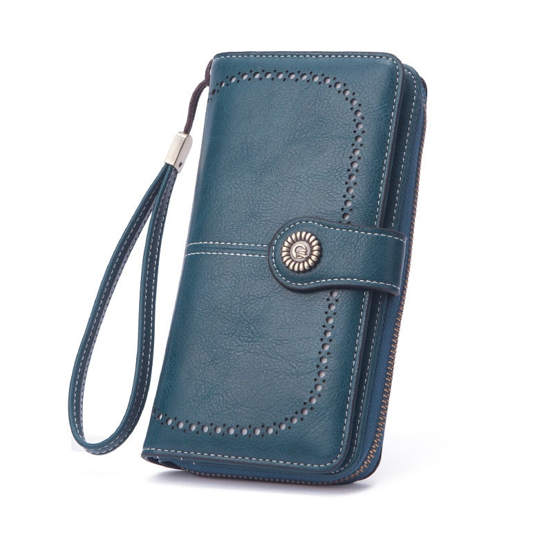 IELGY Women's Korean Style Long Wallet With Large Capacity Zipper Buckle