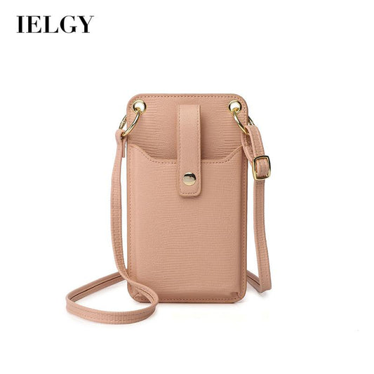 IELGY women's korean style simple diagonal big ring buckle mobile phone bag