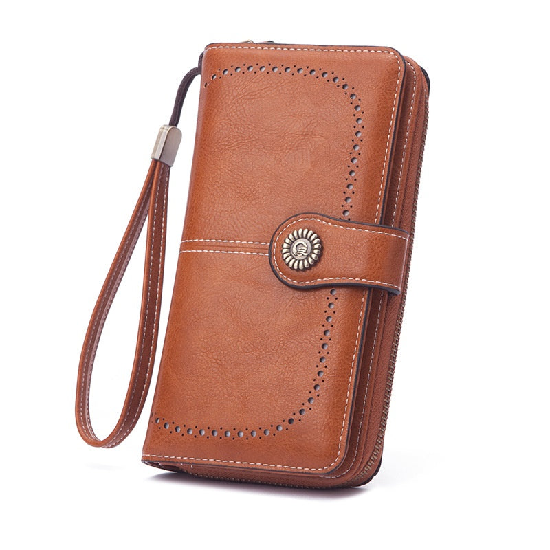 IELGY Women's Korean Style Long Wallet With Large Capacity Zipper Buckle