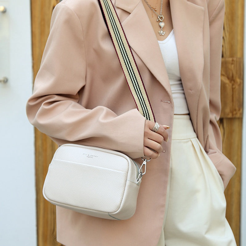 IELGY retro fashion top layer cowhide broadband messenger bag for women