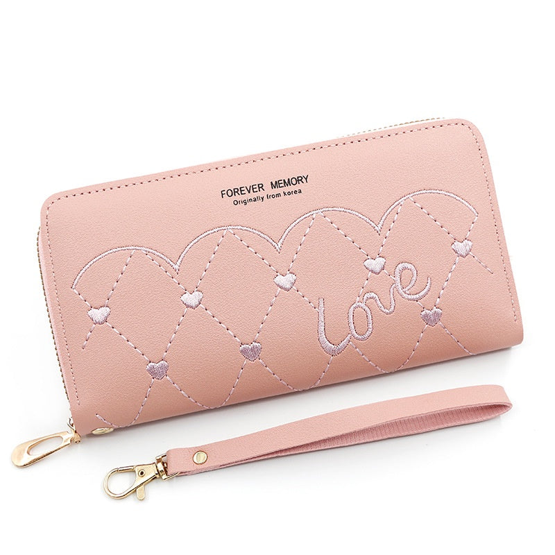 IELGY Women's Long Zipper Commuting Leather Wallet