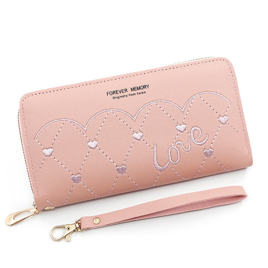 IELGY Women's Long Zipper Commuting Leather Wallet