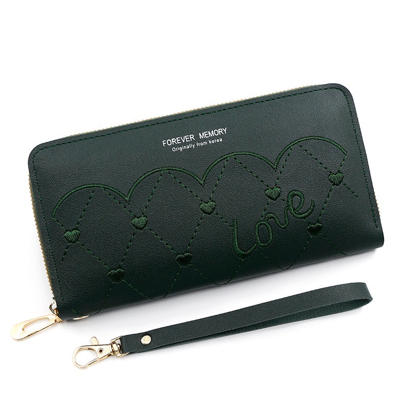 IELGY Women's Long Zipper Commuting Leather Wallet
