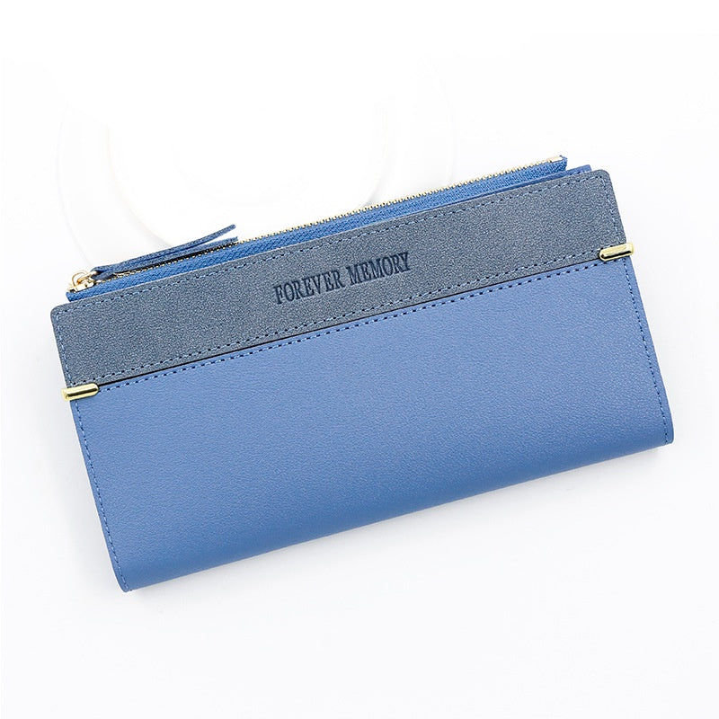 IELGY women's long fashion leather wallet with solid color