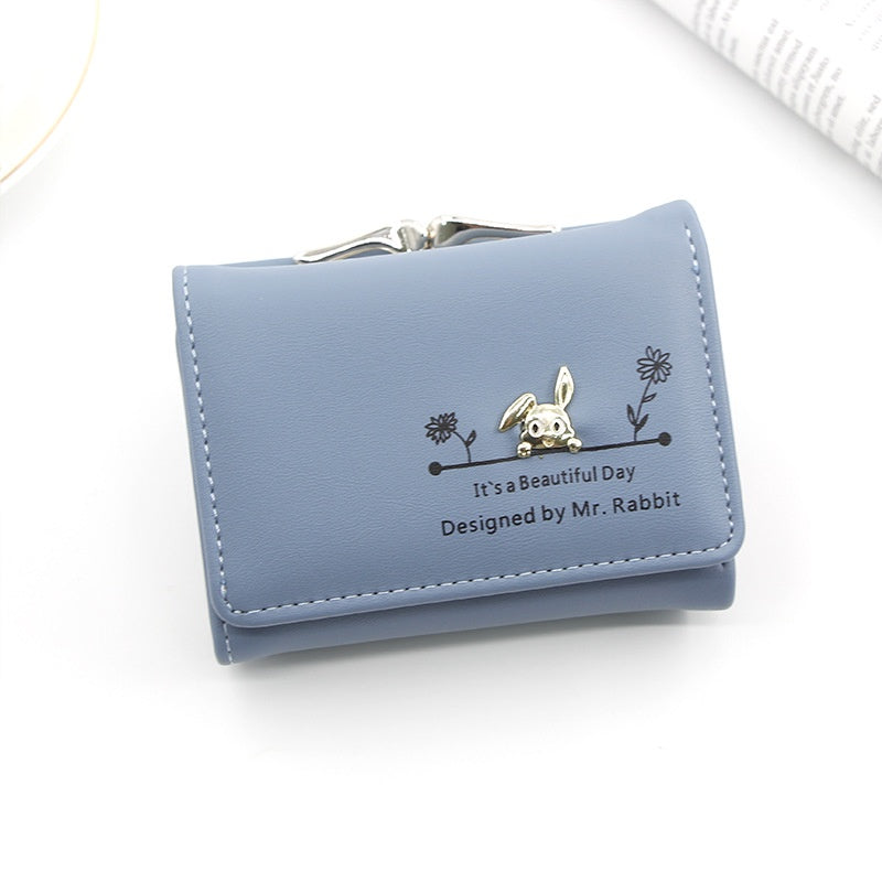 IELGY Women's Short Wallet Korean style cute magnetic buckle coin purse women