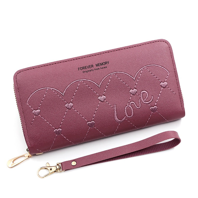 IELGY Women's Long Zipper Commuting Leather Wallet