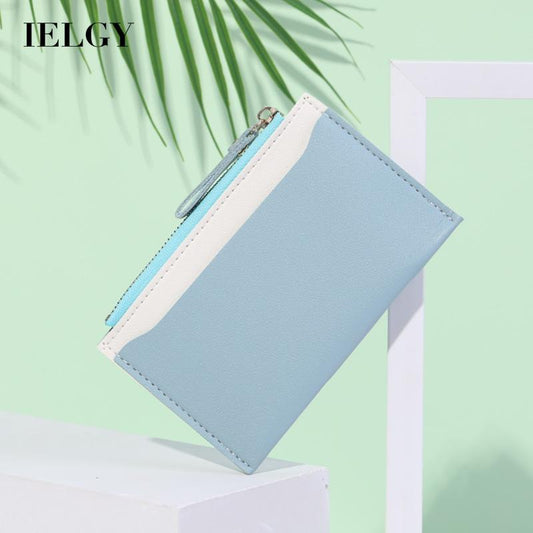 IELGY Women Long Walletkorean Style Splicing Contrast Color Zipper Coin Purse