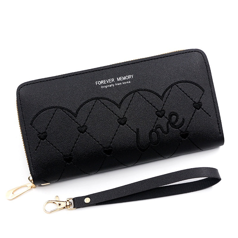 IELGY Women's Long Zipper Commuting Leather Wallet