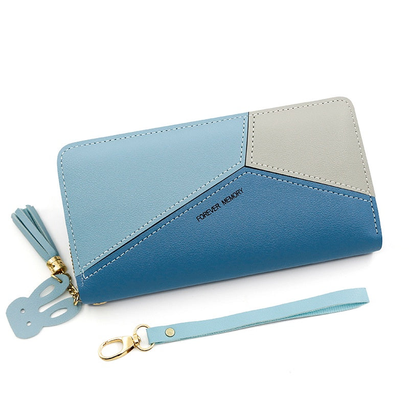 IELGY Women's Long Zipper Commuting Leather Wallet