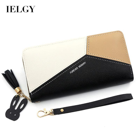 IELGY Women's Long Zipper Commuting Leather Wallet