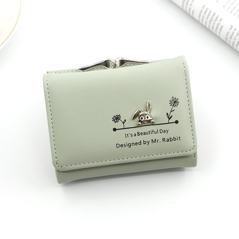 IELGY Women's Short Wallet Korean style cute magnetic buckle coin purse women