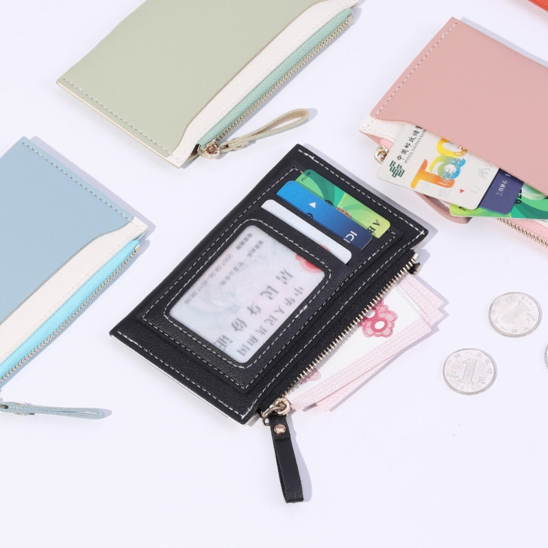 IELGY Women Long Walletkorean Style Splicing Contrast Color Zipper Coin Purse