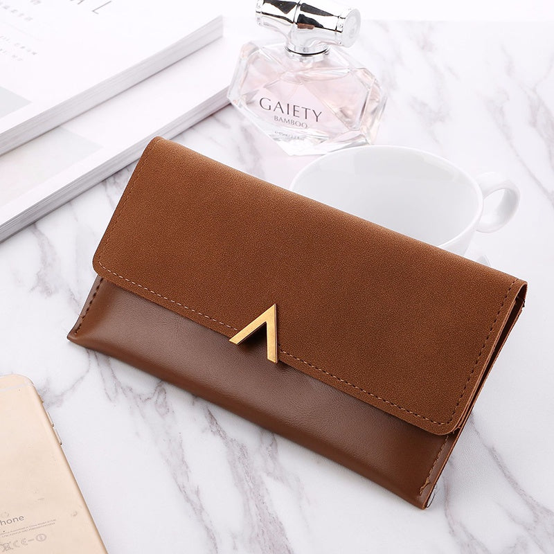 IELGY Women's Matte Color Matching Long Wallet