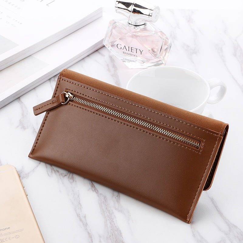 IELGY Women's Matte Color Matching Long Wallet
