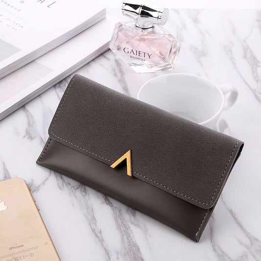 IELGY Women's Matte Color Matching Long Wallet