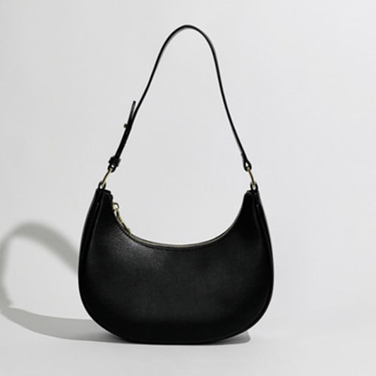 IELGY women's all-match simple niche baguette half moon shoulder bag