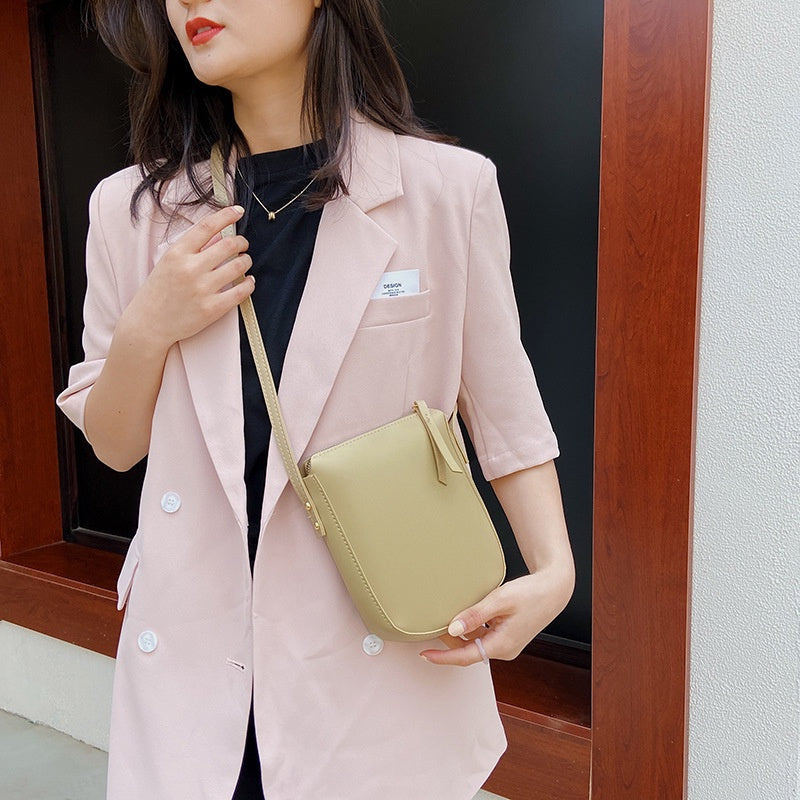 IELGY  phone bag long strap fashion simple casual texture versatile foreign style shoulder bag for women