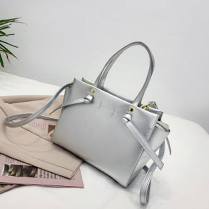 IELGY french simple design texture solid color temperament shoulder bag women
