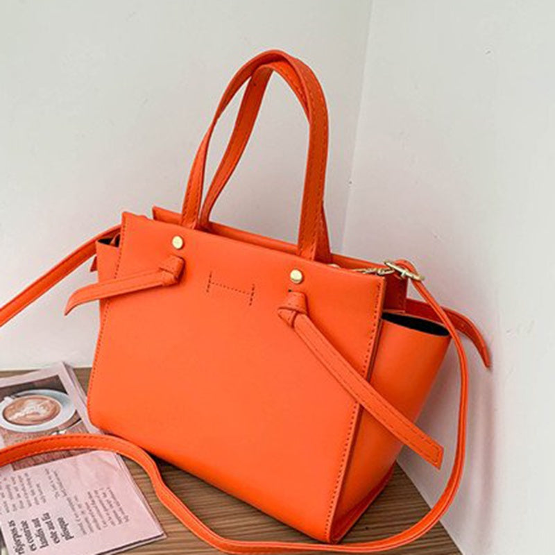 IELGY french simple design texture solid color temperament shoulder bag women