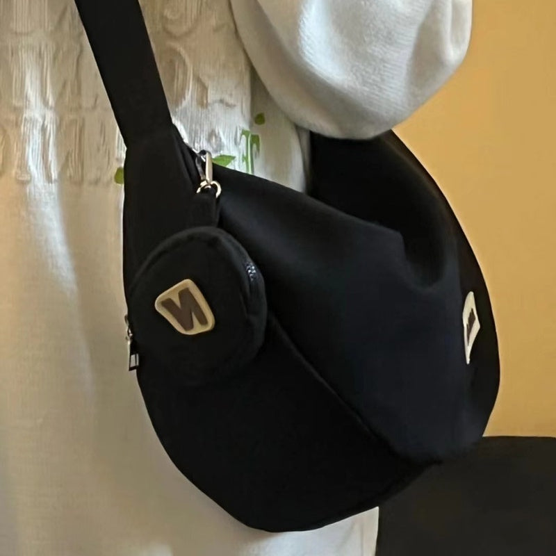 IELGY Dumpling Bag japanese nylon messenger casual large capacity Canvas dumpling bag for women