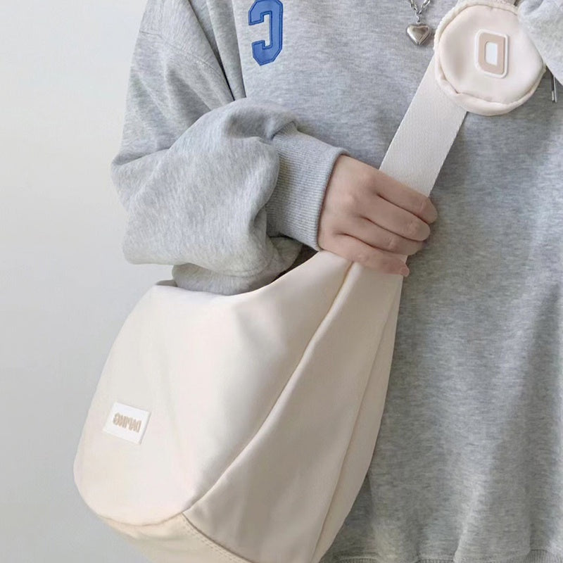 IELGY Dumpling Bag japanese nylon messenger casual large capacity Canvas dumpling bag for women