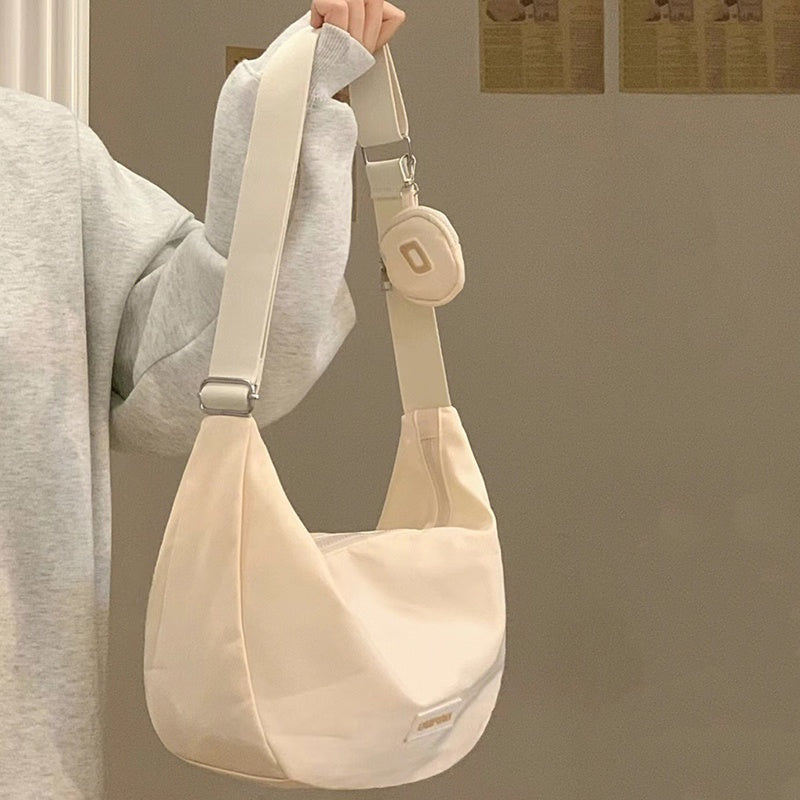 IELGY Dumpling Bag japanese nylon messenger casual large capacity Canvas dumpling bag for women