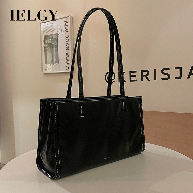 Ielgy Large-Capacity Shoulder Bag Tote Bag All-Match Female Bag Trendy Casual Commuter Big Bag