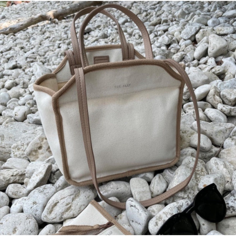 IELGY Canvas Lightweight Handbag Lunch Bag Shoulder Crossbody Bag