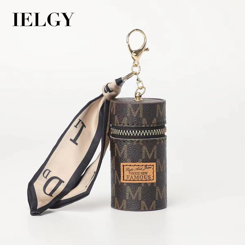 Ielgy European American Old Flower Coin Purse Retro Mini Bucket Bag Cute Keychain Charm Small Bag Earphone Bag Lipstick Bag Key Bag