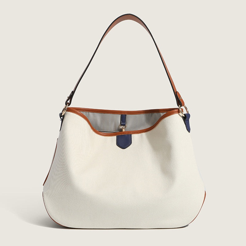 IELGY bucket bag women hit color water fashion art canvas bag commuting large capacity tote bag