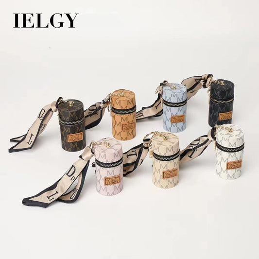 Ielgy European American Old Flower Coin Purse Retro Mini Bucket Bag Cute Keychain Charm Small Bag Earphone Bag Lipstick Bag Key Bag