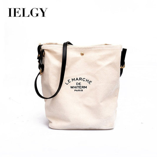 Ielgy Printed Messenger Bag Letter Printed Commuter Shoulder Fashion Bag Casual Shopping Child-Mother Canvas Bag Female Trendy