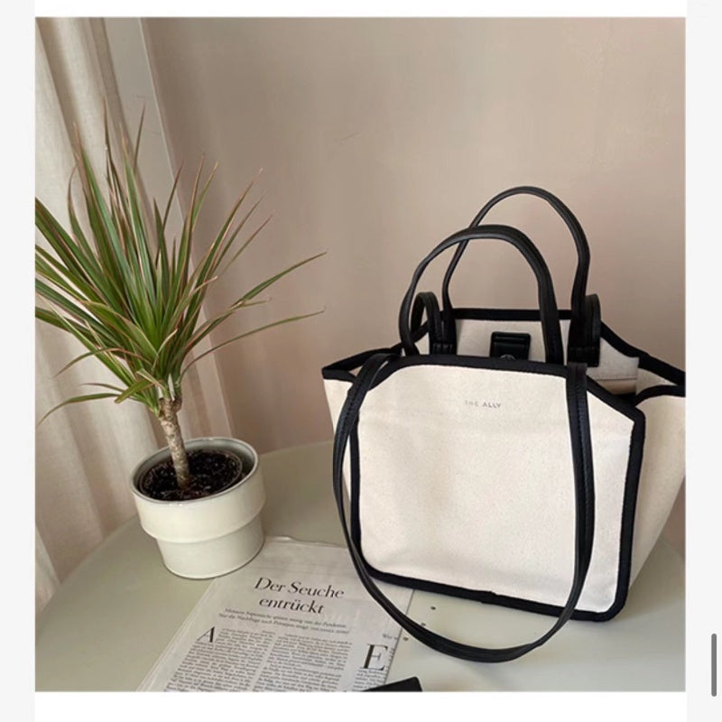 IELGY Canvas Lightweight Handbag Lunch Bag Shoulder Crossbody Bag