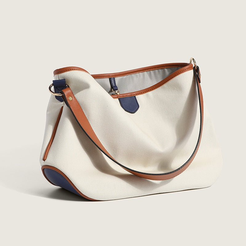 IELGY bucket bag women hit color water fashion art canvas bag commuting large capacity tote bag
