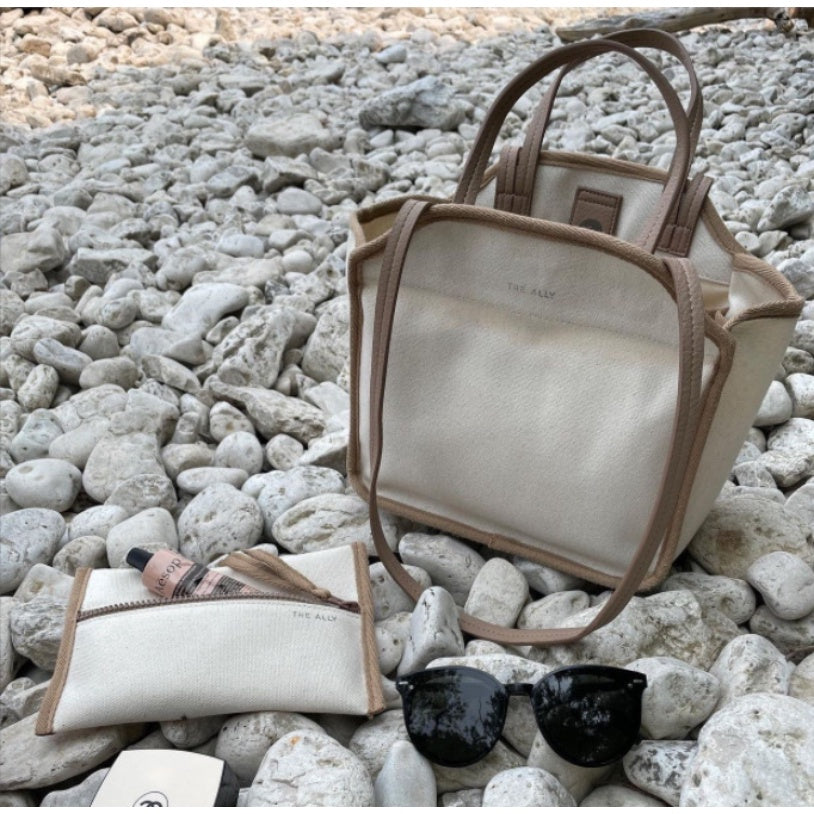 IELGY Canvas Lightweight Handbag Lunch Bag Shoulder Crossbody Bag