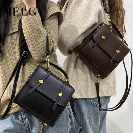 IELGY backpack women's niche american retro buckle british commuter style oxford bag