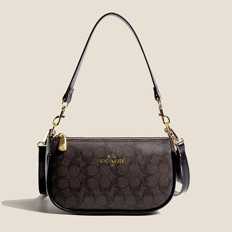 IELGY messenger bag women's versatile fashion zipper retro one shoulder underarm bag